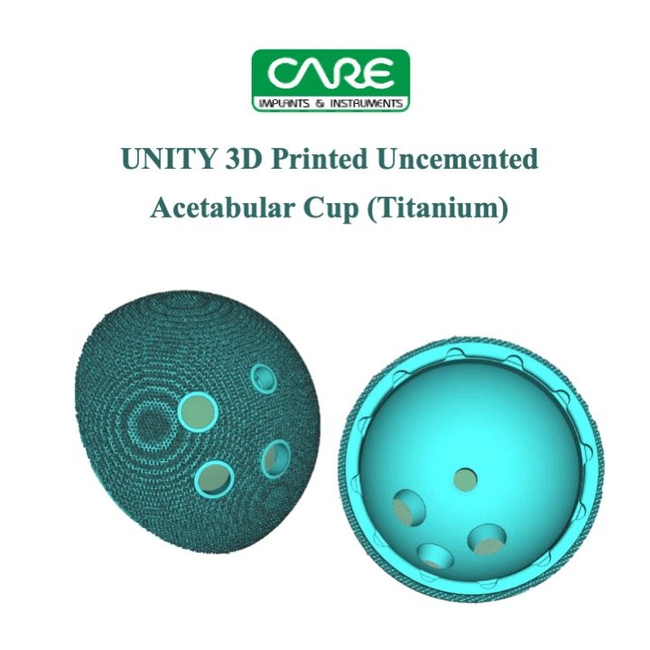 3D PRINTED UNCEMENTED ACETABULAR CUP (TITANIUM)